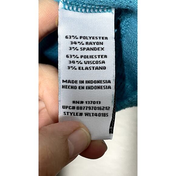 Wildfox Haley Waffle V-Neck Top Peacock Blue (Size XL) - Picture 5 of 7